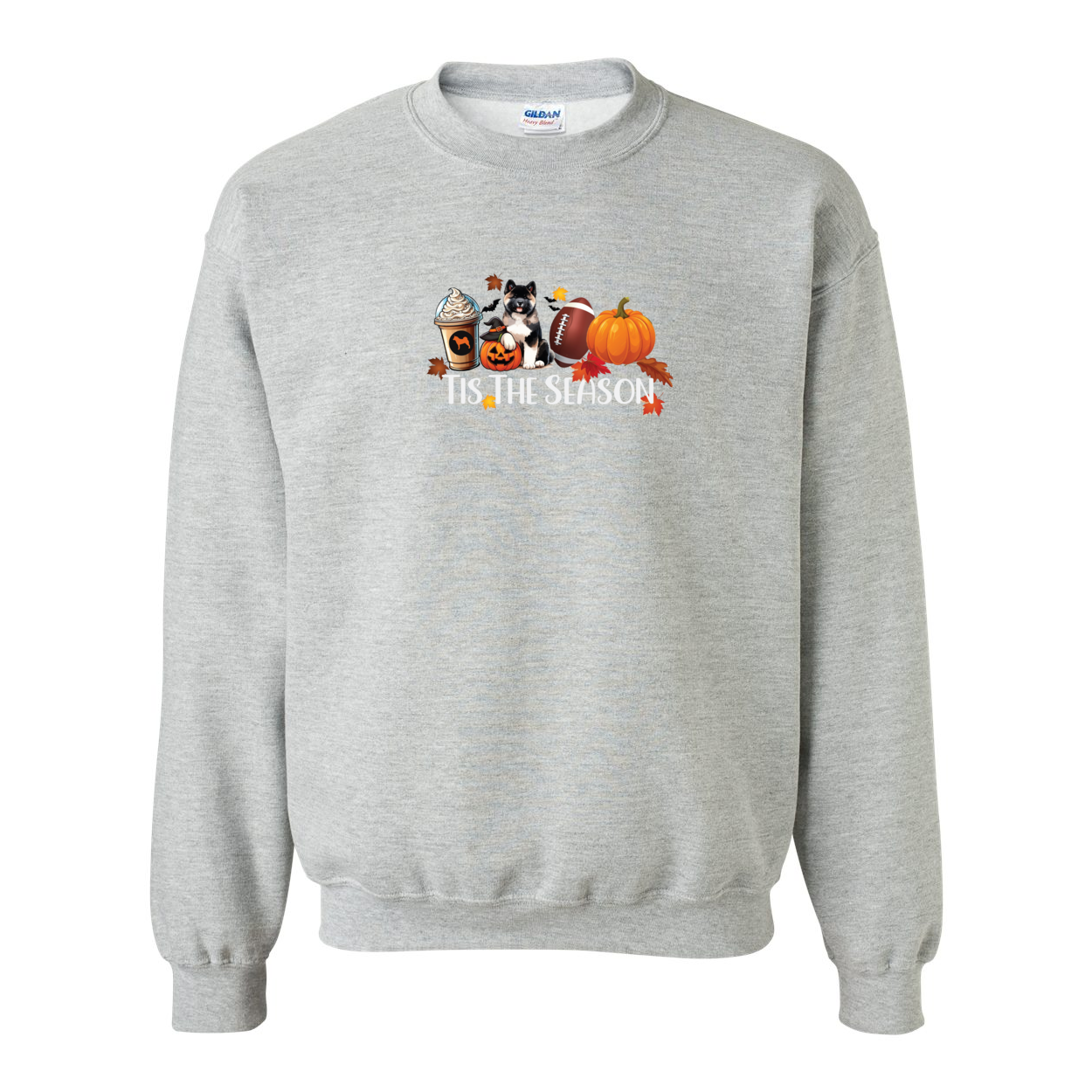 Akita Tis The Season Pumpkin Gildan Sweatshirt - WagALotBowWow
