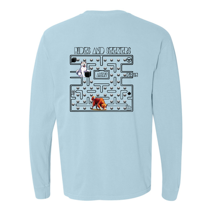 River Maze Scent Garment Dyed Heavyweight Ringspun Long Sleeve T-Shirt - WagALotBowWow