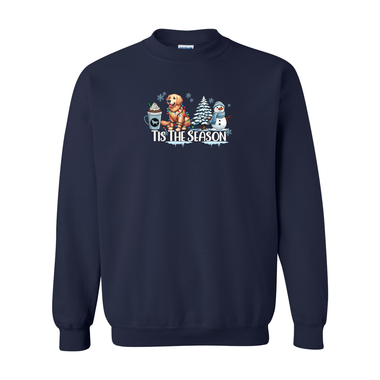 Golden Tis The Season Winter Heavy Blend Crewneck Sweatshirt - WagALotBowWow