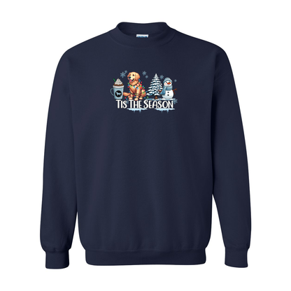 Golden Tis The Season Winter Heavy Blend Crewneck Sweatshirt - WagALotBowWow