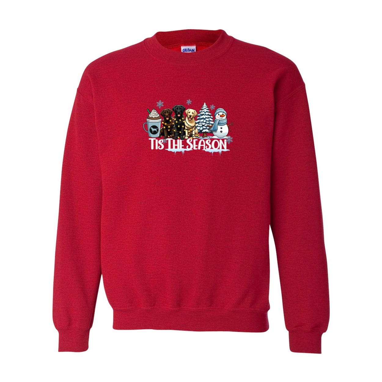 Labrador Tis The Season Winter Heavy Blend Crewneck Sweatshirt - WagALotBowWow