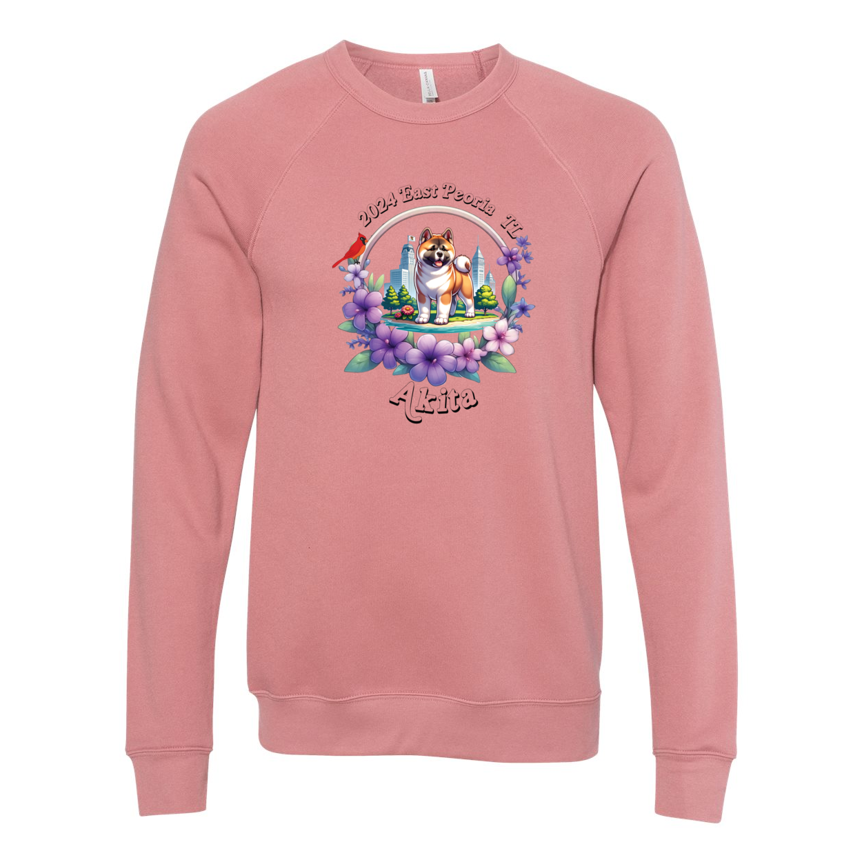 IL Akita Bella+Canvas Raglan Crewneck Sweatshirt Light Colors - WagALotBowWow