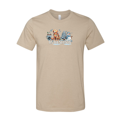 Golden Tis The Season Winter Unisex Short Sleeve Jersey Tee - WagALotBowWow