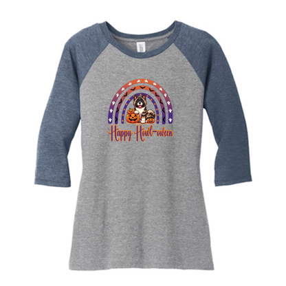 Akita Happy Howl-ween 3/4 Raglan Sleeve - WagALotBowWow