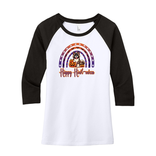 Akita Happy Howl-ween 3/4 Raglan Sleeve - WagALotBowWow