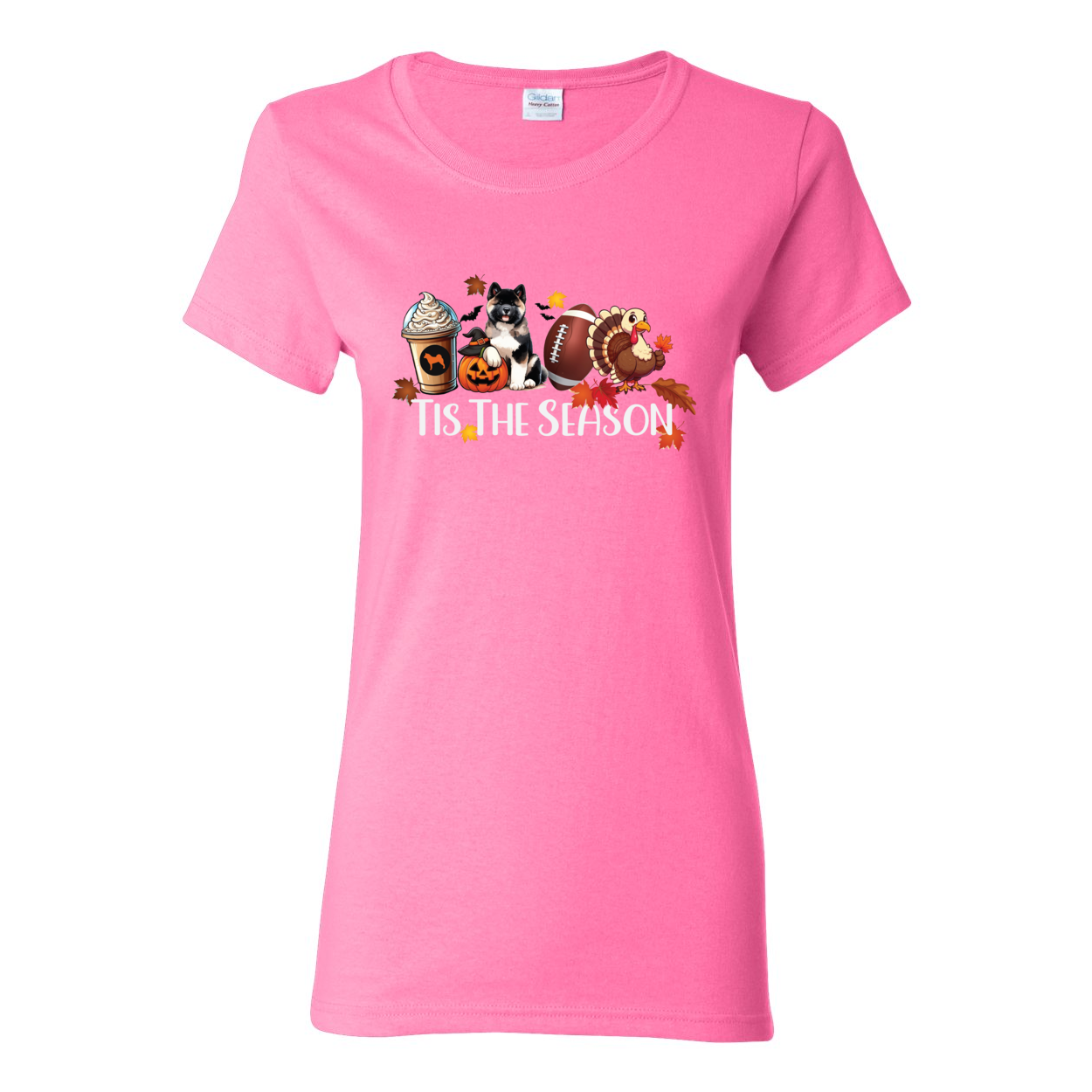 Tis The Season Akita Turkey Heavy Cotton Women's Short Sleeve T-Shirt - WagALotBowWow