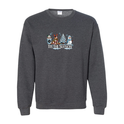 Rat Terrier Tis The Season Winter Heavy Blend Crewneck Sweatshirt - WagALotBowWow