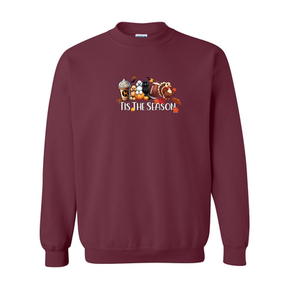 Poodle Tis The Season Fall Heavy Blend Crewneck Sweatshirt - WagALotBowWow