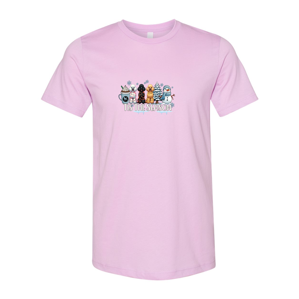 Poodle Tis The Season Winter Unisex Short Sleeve Jersey Tee - WagALotBowWow