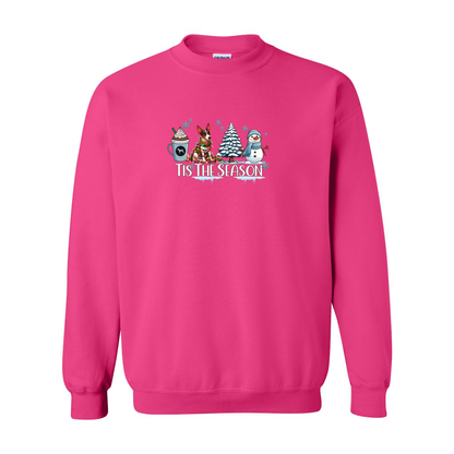 Rat Terrier Tis The Season Winter Heavy Blend Crewneck Sweatshirt - WagALotBowWow