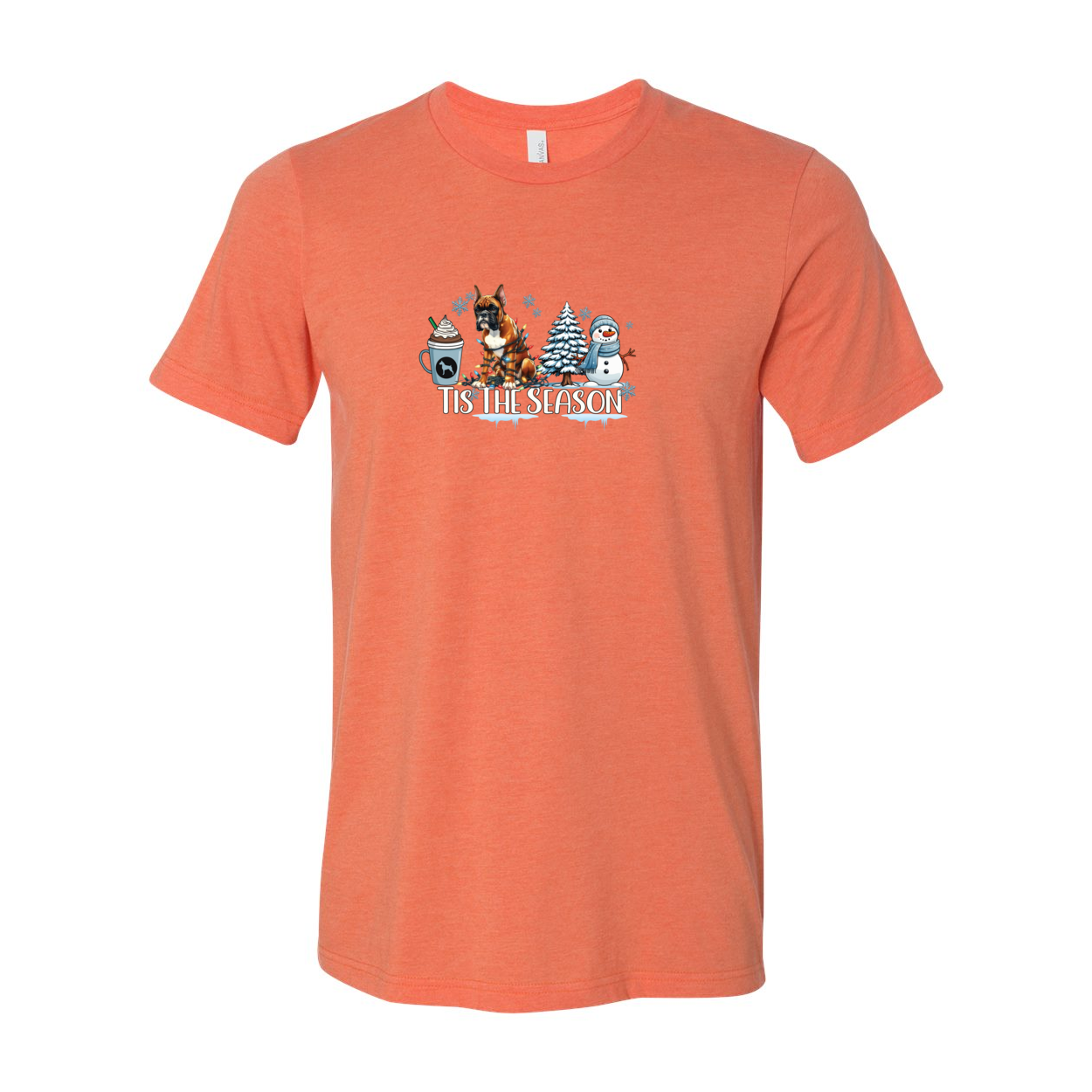 Boxer Tis The Season Winter Unisex Short Sleeve Jersey Tee - WagALotBowWow