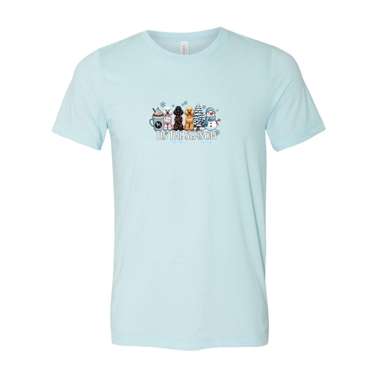 Poodle Tis The Season Winter Unisex Short Sleeve Jersey Tee - WagALotBowWow