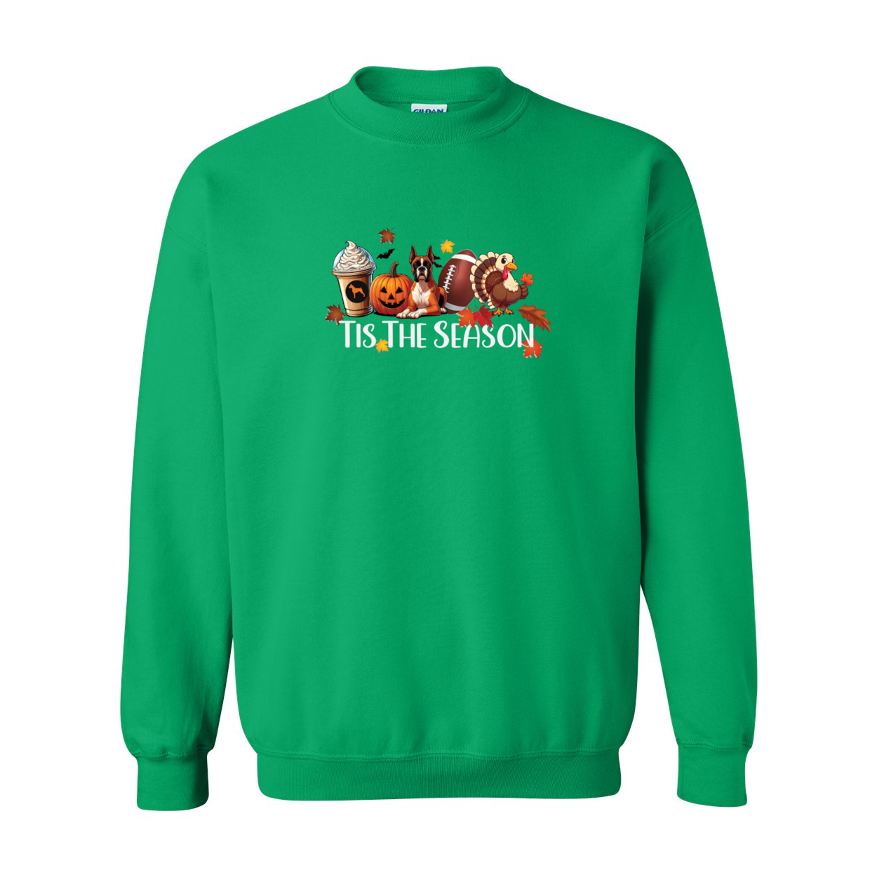 Boxer Tis The Season Turkey Heavy Blend Crewneck Sweatshirt - WagALotBowWow