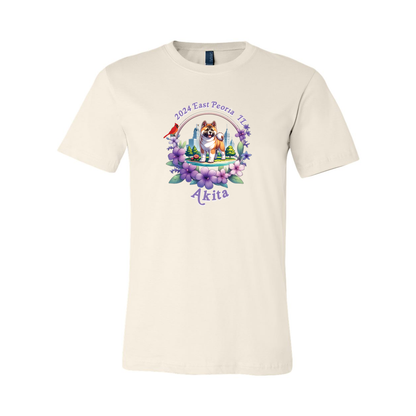 IL Akita Purple letters SS T-Shirt Front Only - WagALotBowWow