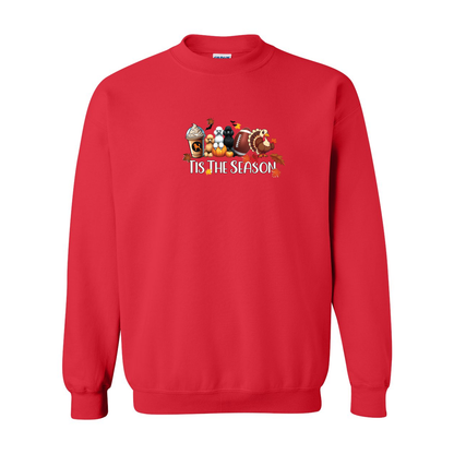 Poodle Tis The Season Fall Heavy Blend Crewneck Sweatshirt - WagALotBowWow