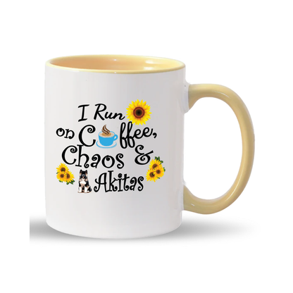 Chaos Akita Sunflower Mug 11oz - WagALotBowWow