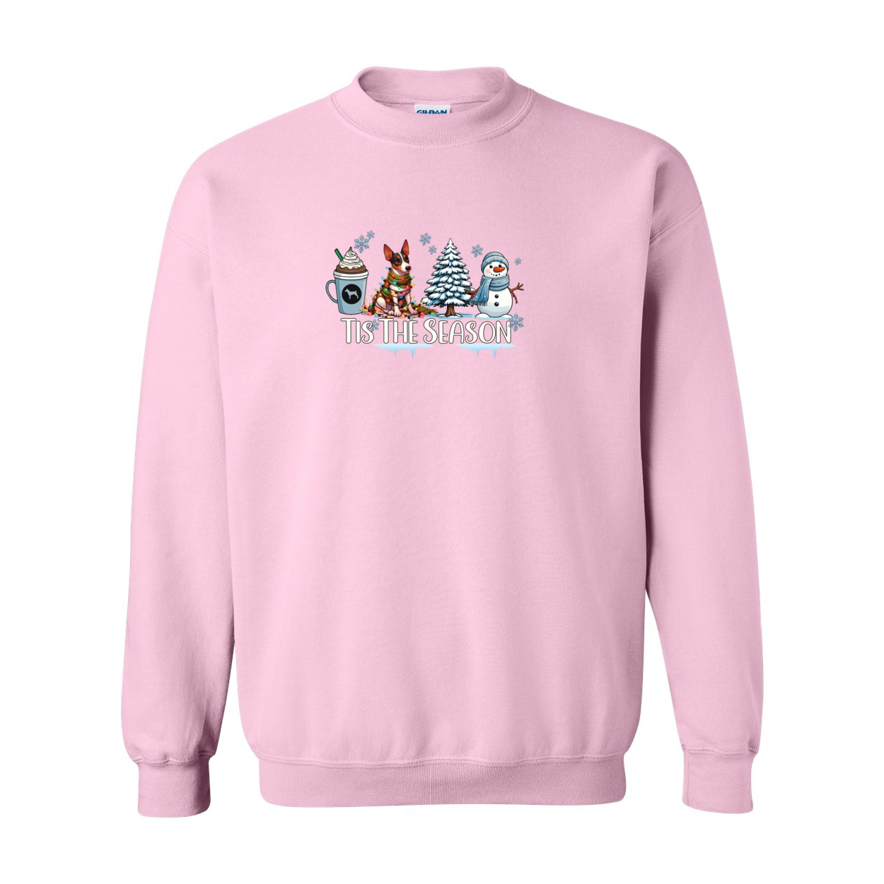 Rat Terrier Tis The Season Winter Heavy Blend Crewneck Sweatshirt - WagALotBowWow