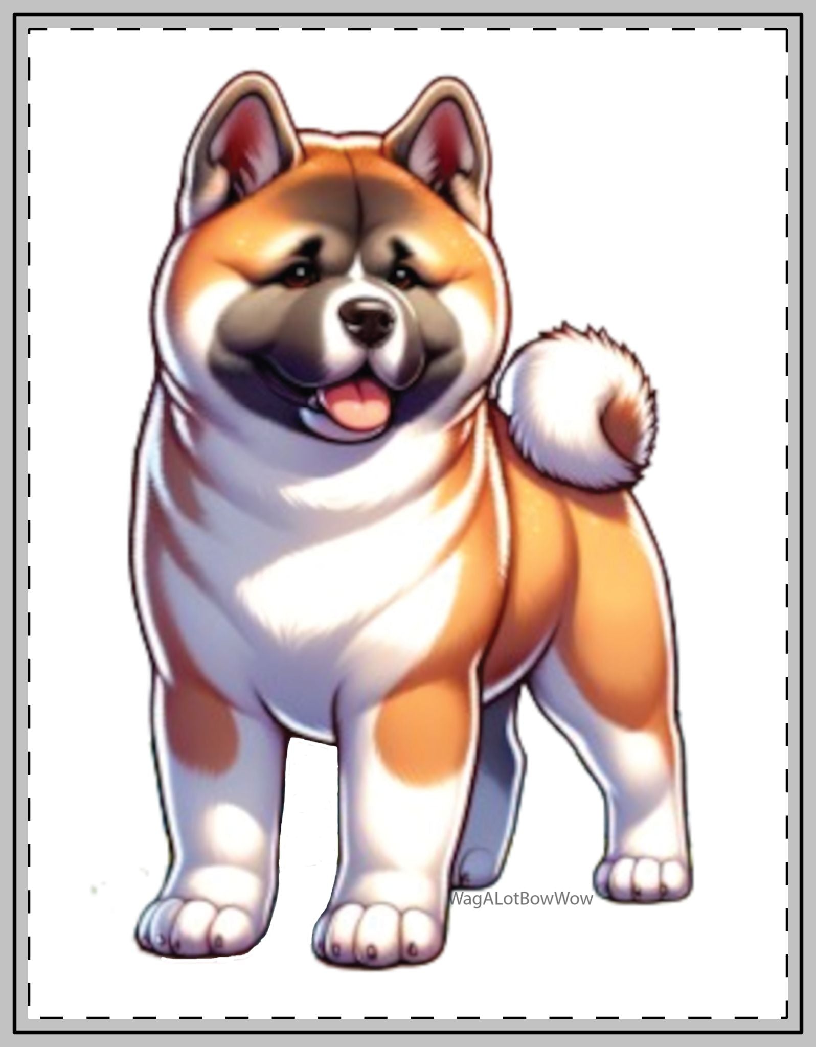 Fawn Akita Dog Magnets - WagALotBowWow
