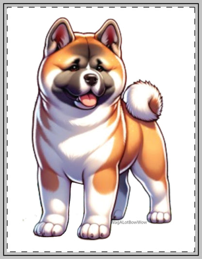 Fawn Akita Dog Magnets - WagALotBowWow