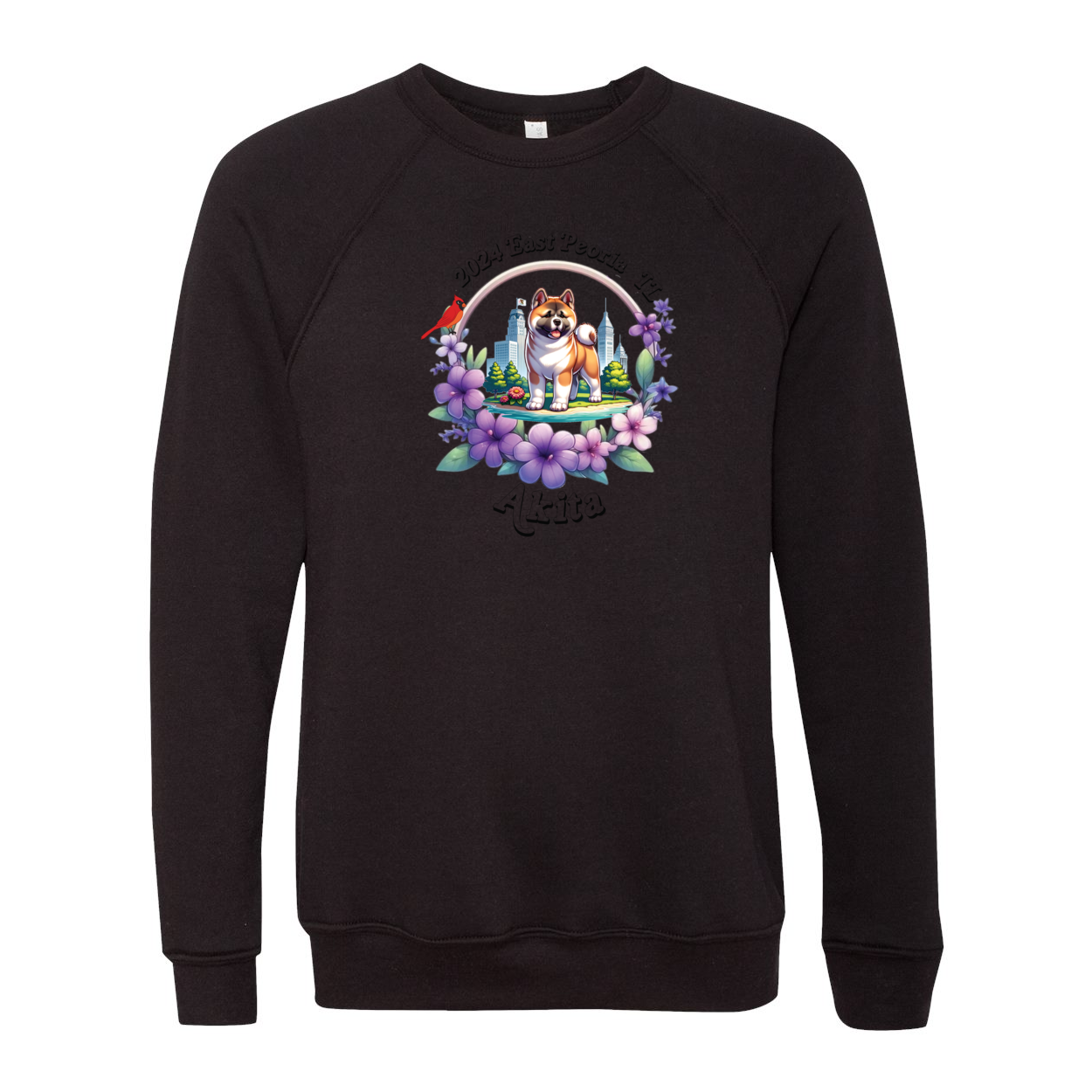 IL Akita Bella+Canvas Raglan Crewneck Sweatshirt Light Colors - WagALotBowWow