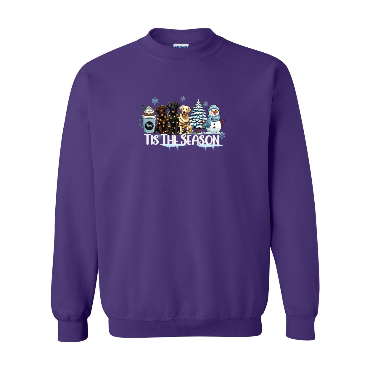 Labrador Tis The Season Winter Heavy Blend Crewneck Sweatshirt - WagALotBowWow
