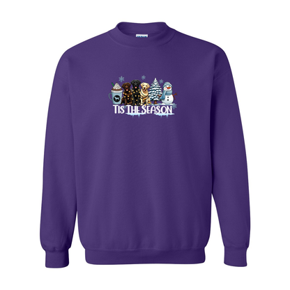 Labrador Tis The Season Winter Heavy Blend Crewneck Sweatshirt - WagALotBowWow