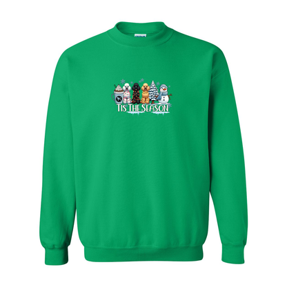 Poodle Tis The Season Winter Heavy Blend Crewneck Sweatshirt - WagALotBowWow