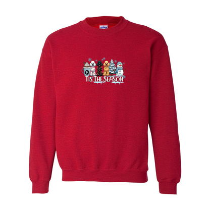 Poodle Tis The Season Winter Heavy Blend Crewneck Sweatshirt - WagALotBowWow