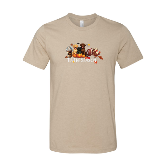 Labrador Tis The Season Fall Unisex Short Sleeve Jersey Tee - WagALotBowWow