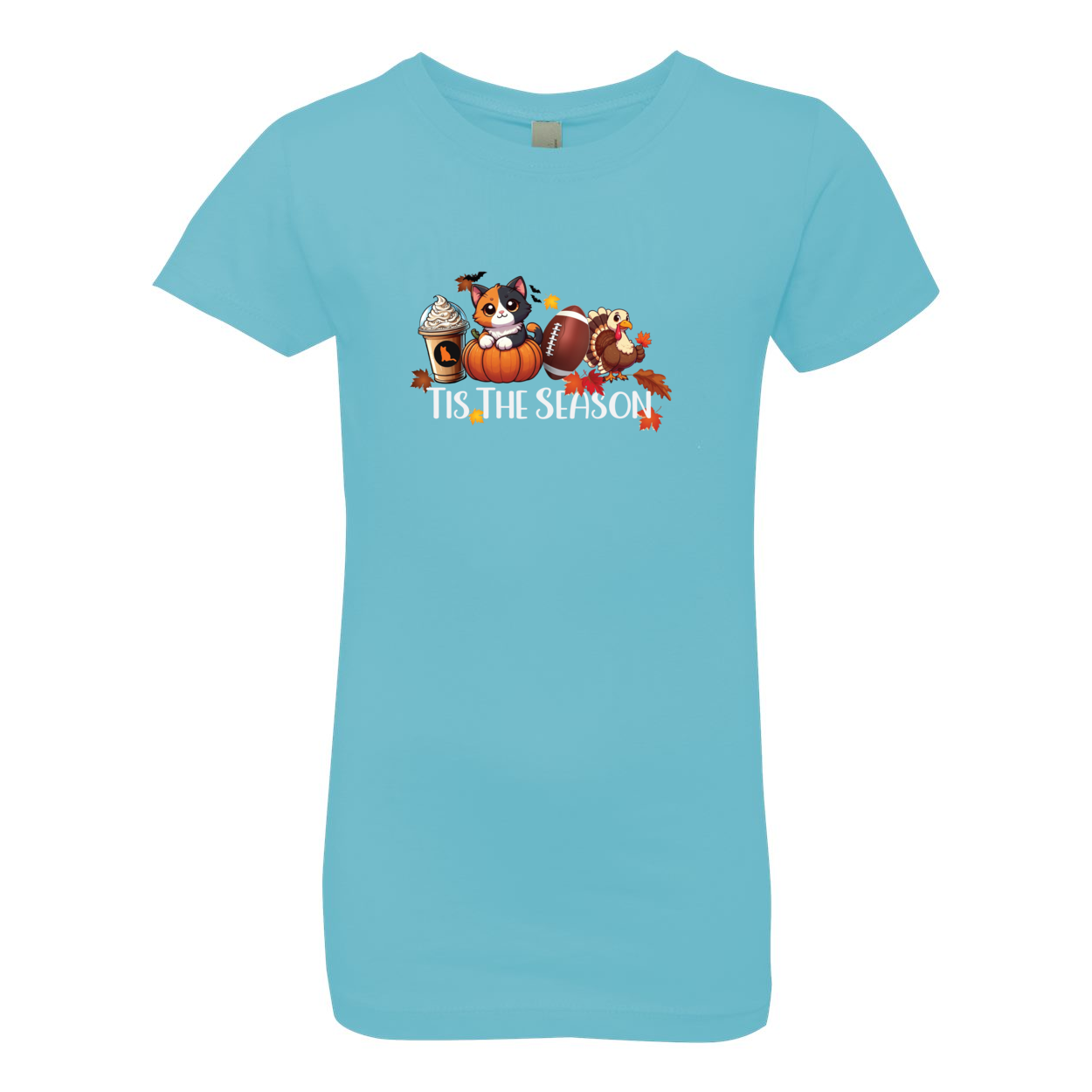 Calico Cat Tis The Season Fall Girls' The Princess Tee - WagALotBowWow