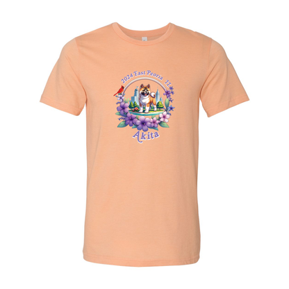 IL Akita Purple letters SS T-Shirt Front Only - WagALotBowWow