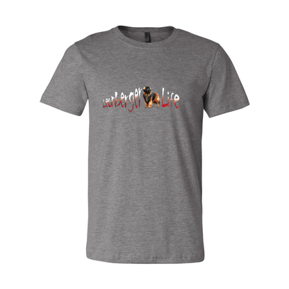 Leonberger Life Red/White Unisex SS Jersey Tee - WagALotBowWow