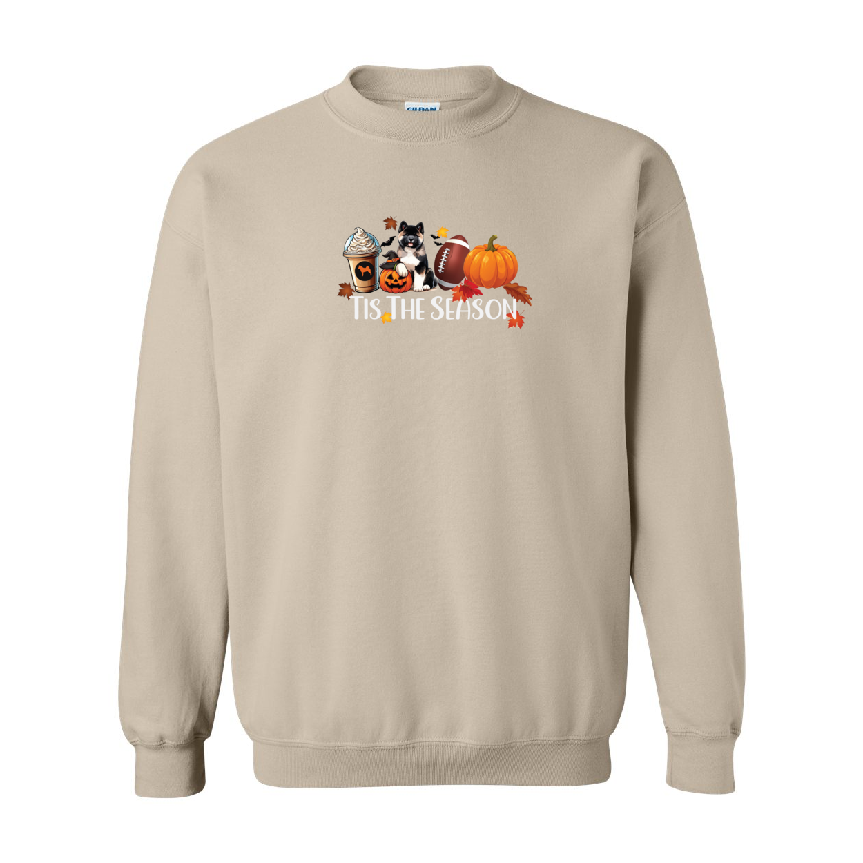 Akita Tis The Season Pumpkin Gildan Sweatshirt - WagALotBowWow