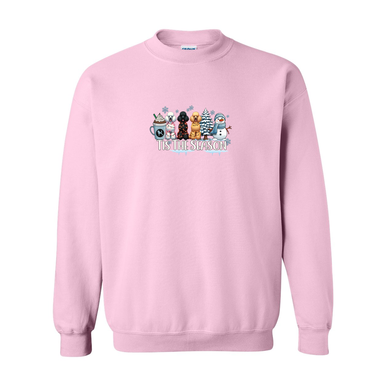 Poodle Tis The Season Winter Heavy Blend Crewneck Sweatshirt - WagALotBowWow