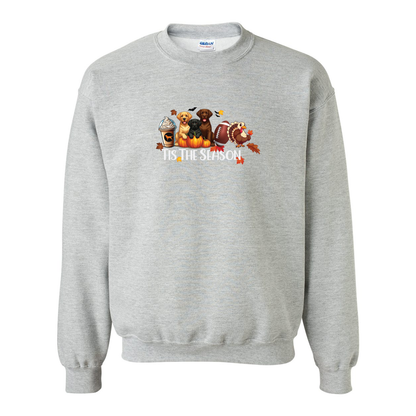 Labrador Tis The Season Fall Heavy Blend Crewneck Sweatshirt - WagALotBowWow