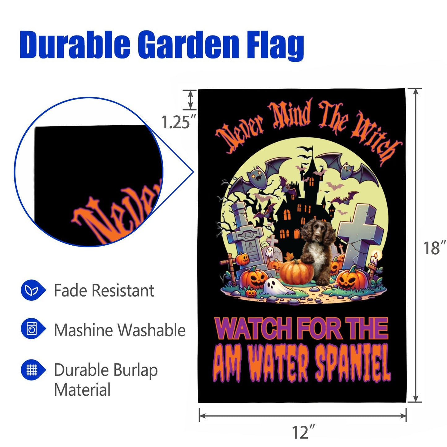 Halloween Sporting Group Breed Linen Garden Flags – 12x18