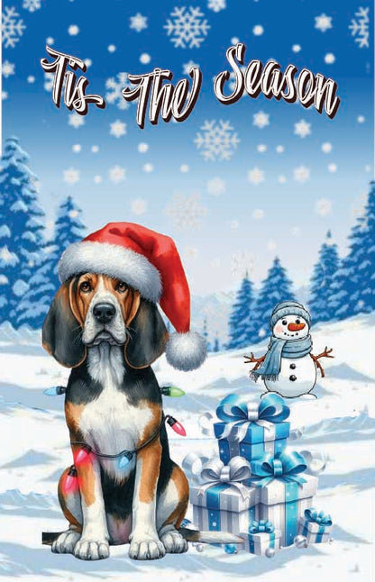 ’Tis The Season winter Treeing Walker Coonhound garden flag 12x18 in yard