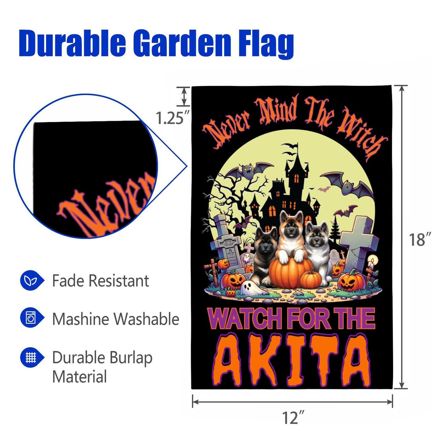 Halloween Working Dog Breeds Garden Flag - WagALotBowWow