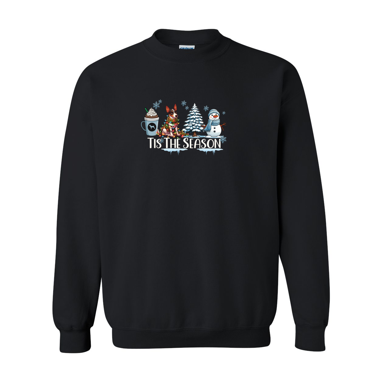 Rat Terrier Tis The Season Winter Heavy Blend Crewneck Sweatshirt - WagALotBowWow