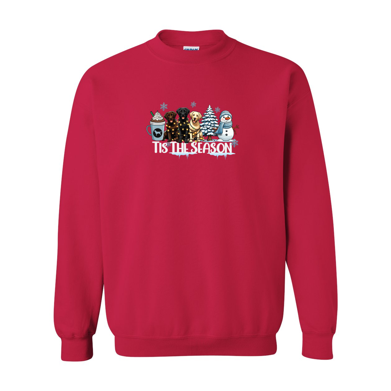Labrador Tis The Season Winter Heavy Blend Crewneck Sweatshirt - WagALotBowWow