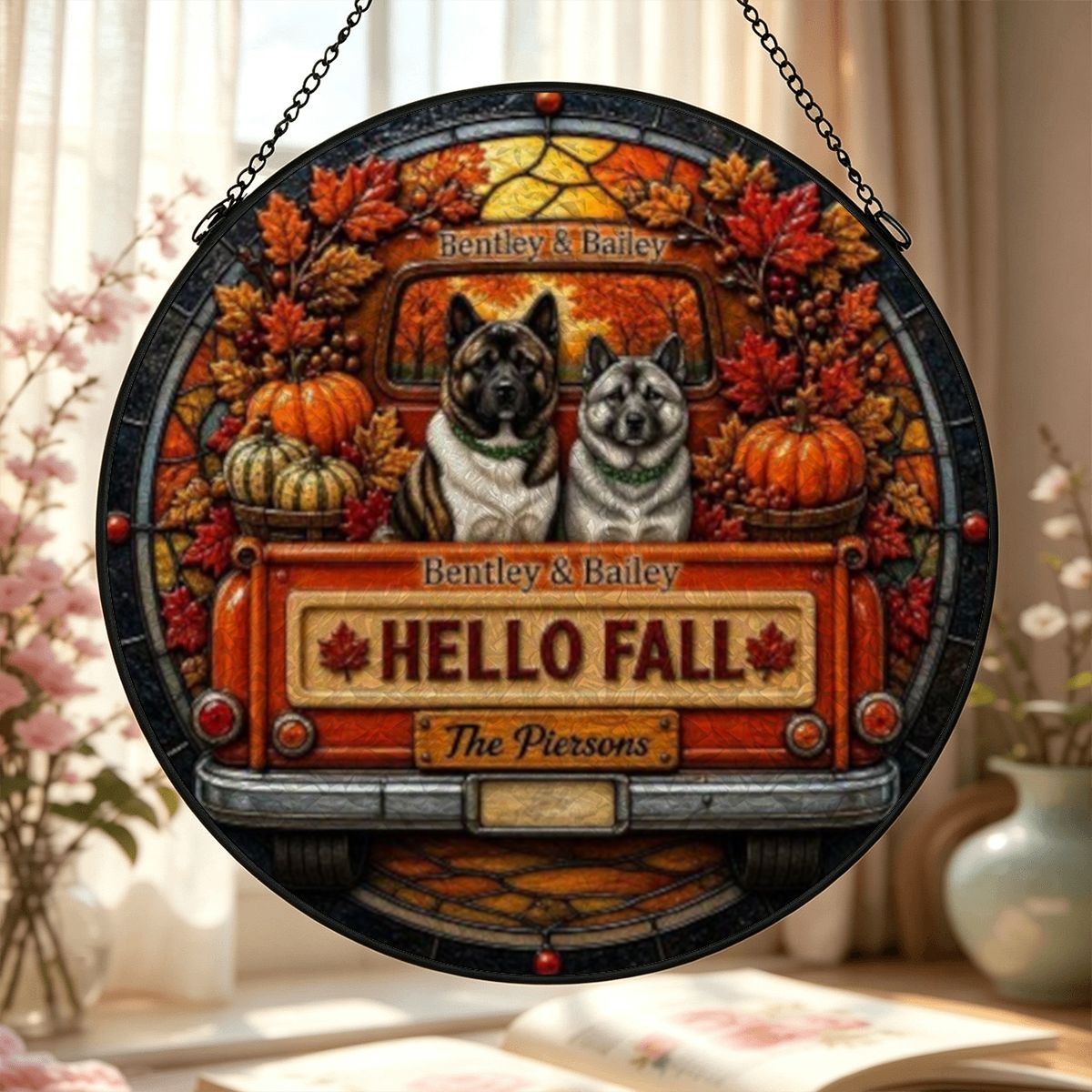 Stained Glass Suncatcher Window Hanging (Made in USA)