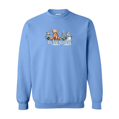 Golden Tis The Season Winter Heavy Blend Crewneck Sweatshirt - WagALotBowWow
