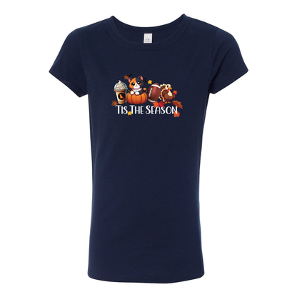 Calico Cat Tis The Season Fall Girls' The Princess Tee - WagALotBowWow