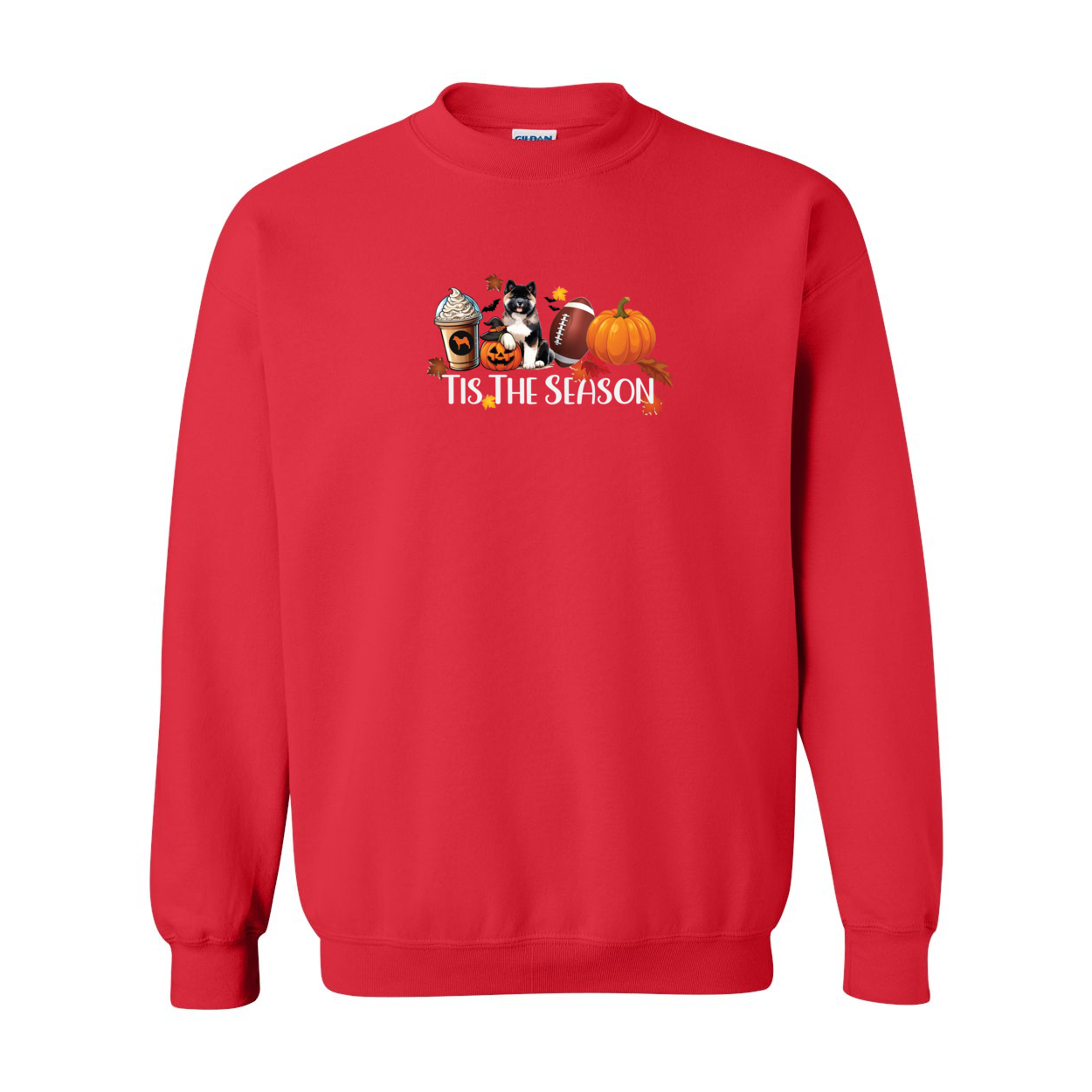 Akita Tis The Season Pumpkin Gildan Sweatshirt - WagALotBowWow