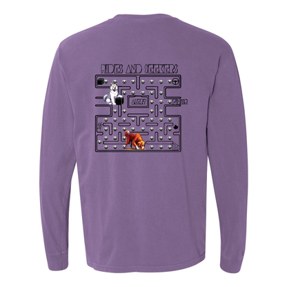 River Maze Scent Garment Dyed Heavyweight Ringspun Long Sleeve T-Shirt - WagALotBowWow