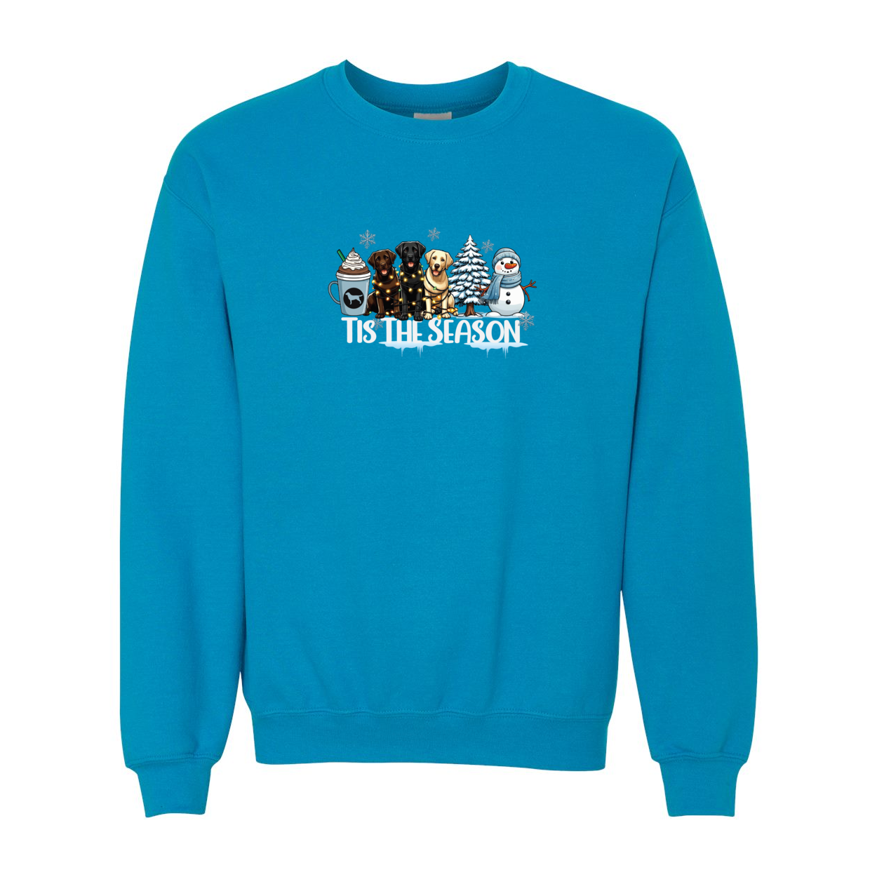 Labrador Tis The Season Winter Heavy Blend Crewneck Sweatshirt - WagALotBowWow