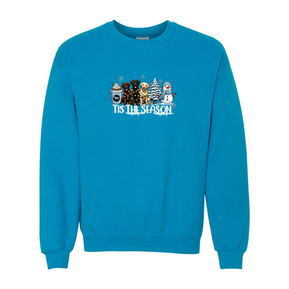 Labrador Tis The Season Winter Heavy Blend Crewneck Sweatshirt - WagALotBowWow