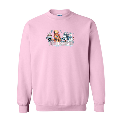 Golden Tis The Season Winter Heavy Blend Crewneck Sweatshirt - WagALotBowWow