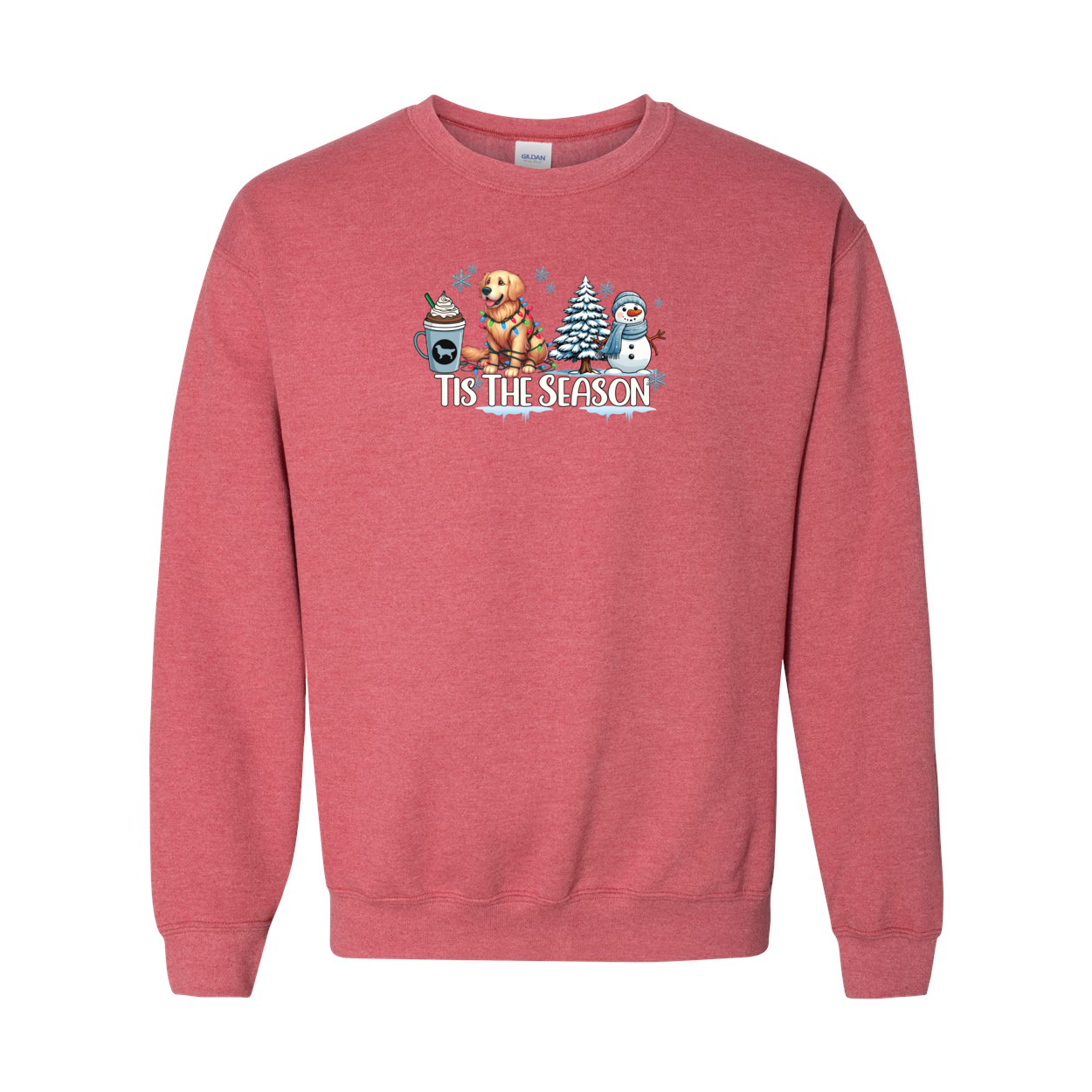 Golden Tis The Season Winter Heavy Blend Crewneck Sweatshirt - WagALotBowWow