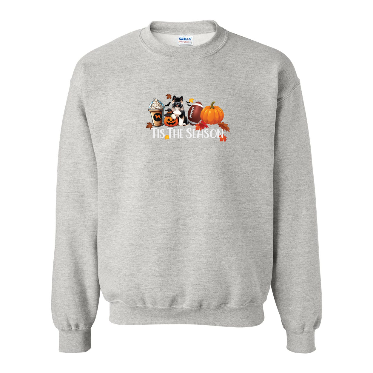 Akita Tis The Season Pumpkin Gildan Sweatshirt - WagALotBowWow